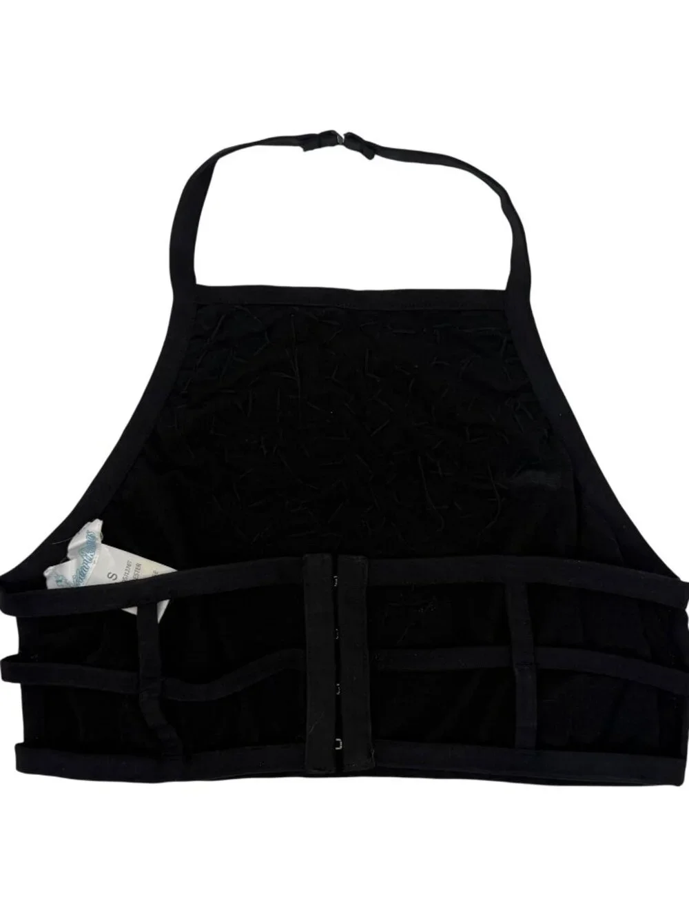 I Heart Raves 2 Piece Black Holographic Caged Halter Top & Bottoms Set| Festival - Picture 11 of 16